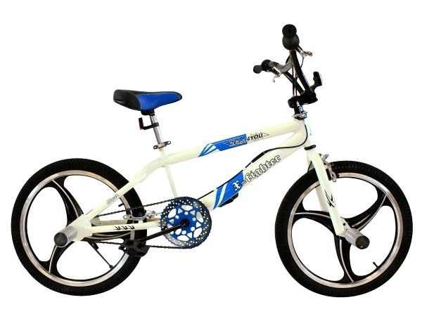 20 ZOLL BMX FREESTYLE FAHRRAD MAG WHEELS Weiß/Blau GESCHENK KINDER