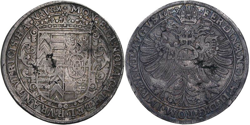 C407 HANAU MÜNZENBERG Taler 1623 mit Titel Ferdinands II.