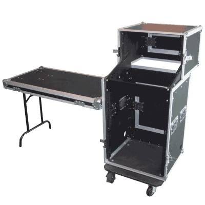 Flyht Pro DJ Flex Case mit Tisch, 19 Rack WINKELRACK