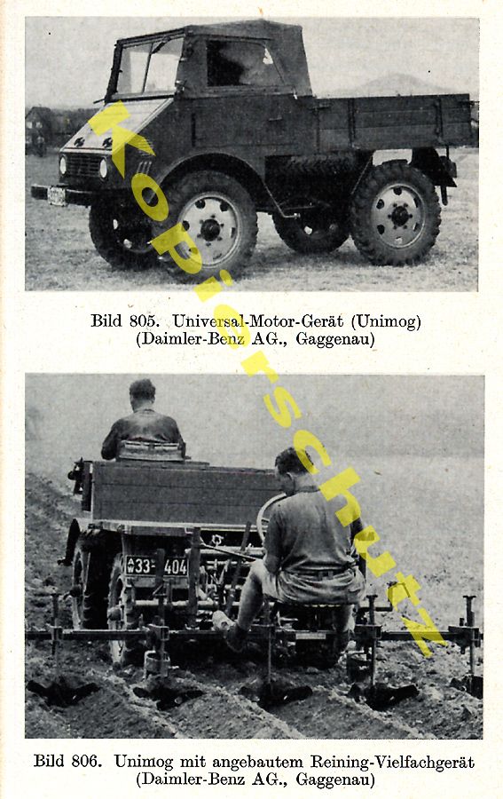 Werkfoto Mercedes Unimog Reining Pflug Ackerbau 1952