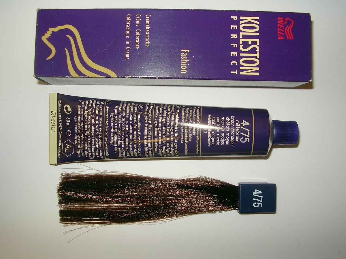 WELLA Koleston 4 75 Mittelbraun Braun Mahagoni Dunkles Rot Braun