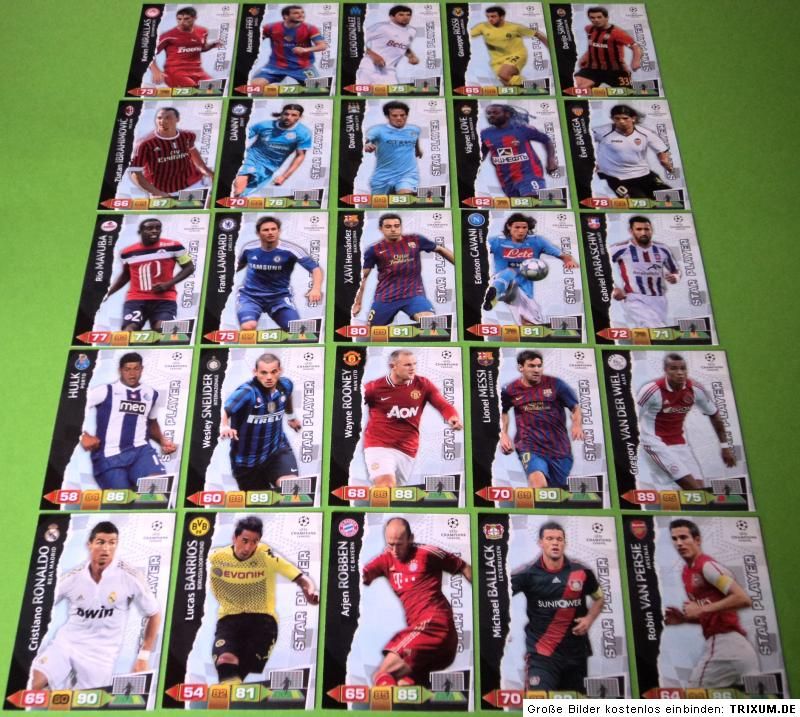 KOMPLETTSATZ Adrenalyn XL Champions League CL 2011 2012 11 12 Panini