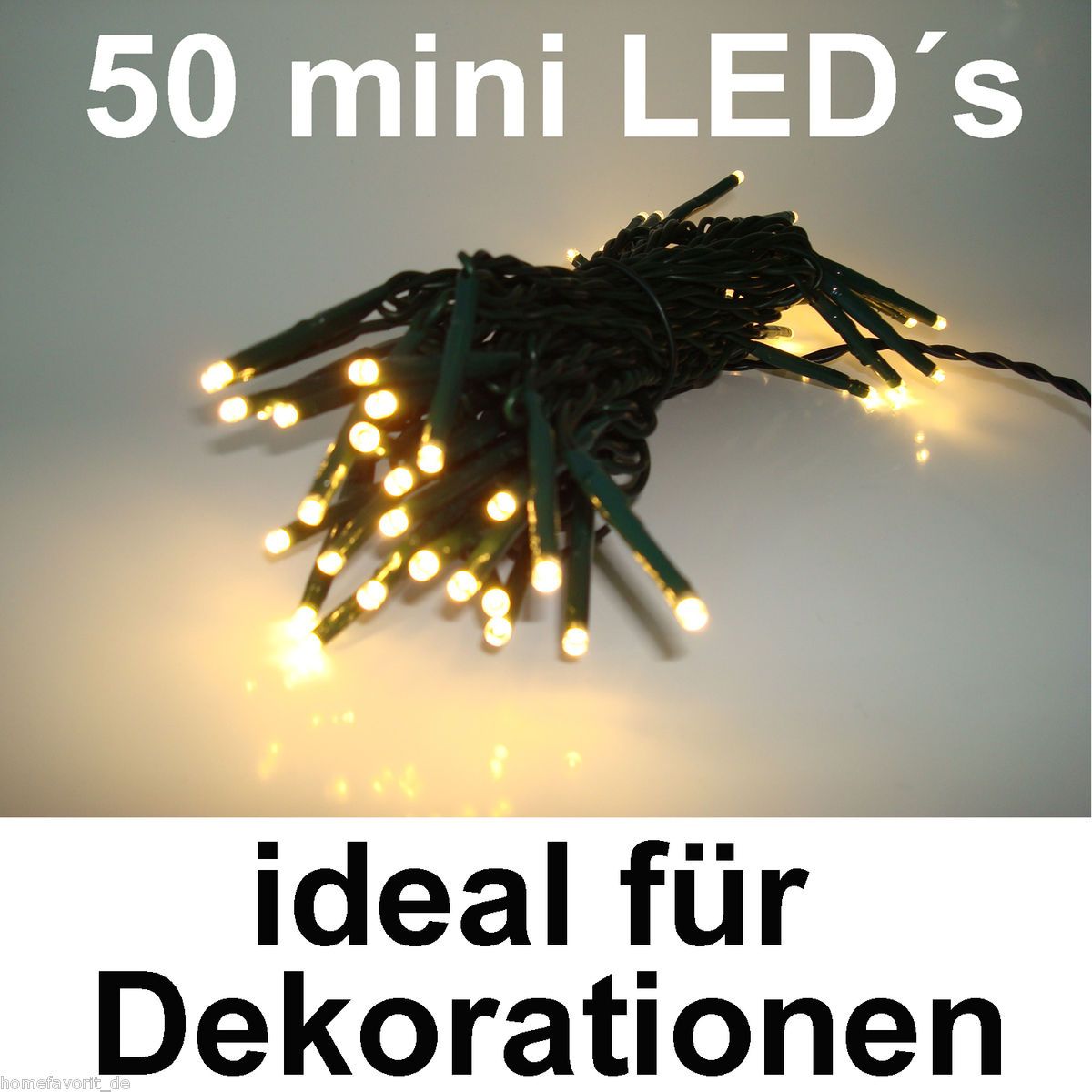 50er Qualitaets LED Lichterkette warm weiss Weihnachtsbeleuchtung