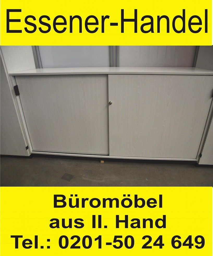 Sideboard Büroschrank Aktenschrank Schiebetürenschrank weiss grau