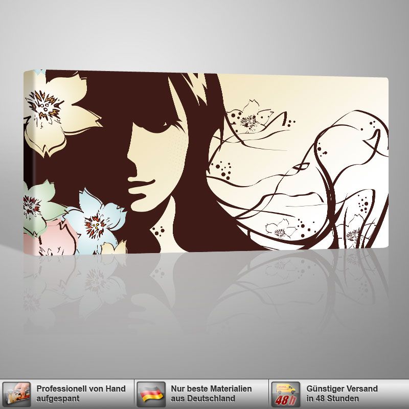 Flower Girl LEINWANDDRUCK 100x50cm GALVII Retro Style