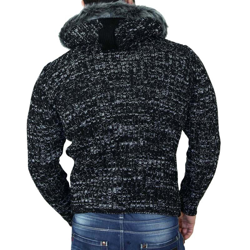 EKSI1 5003 KAPUZEN PULLOVER WARME STRICKJACKE GROBSTRICK CARDIGAN