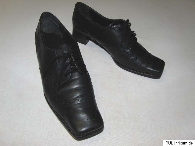 LLOYD Damen Schuhe Lederschuhe BUDAPESTER Gr.4 Gr.36 schwarz