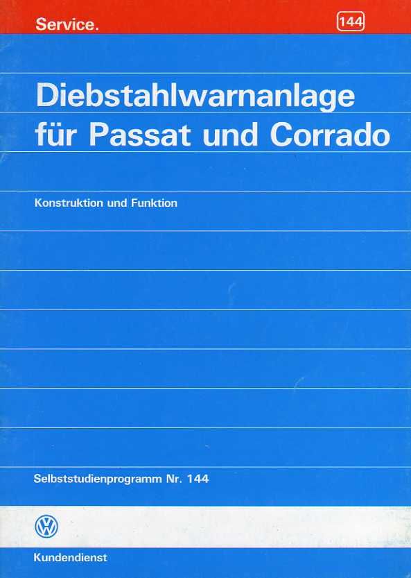 SSP 144 VW CORRADO Diebstahlwarnanlage Handbuch