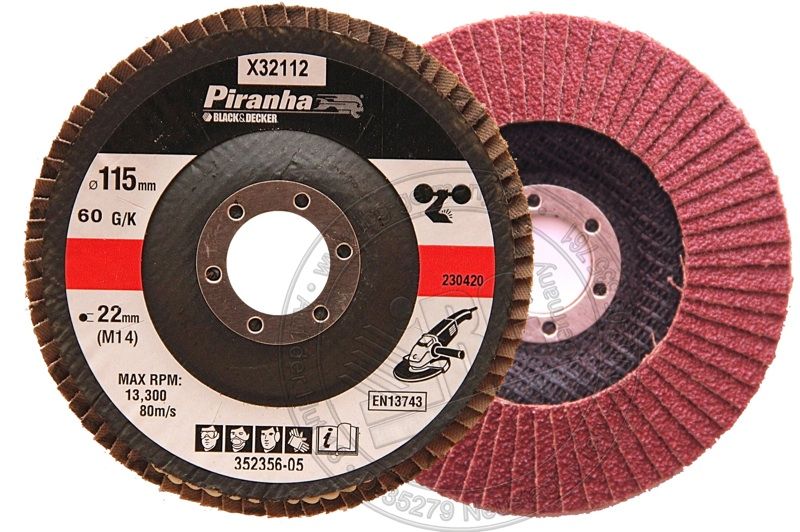 Korn 60 Piranha ∅115mm x 22mm M14 Flex Fächerscheibe Schleifscheibe