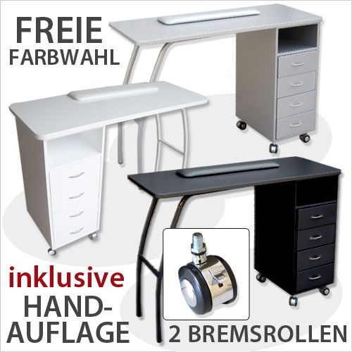 Manikürtisch Nageltisch Nagelstudio Handablage Rollen + Bremse