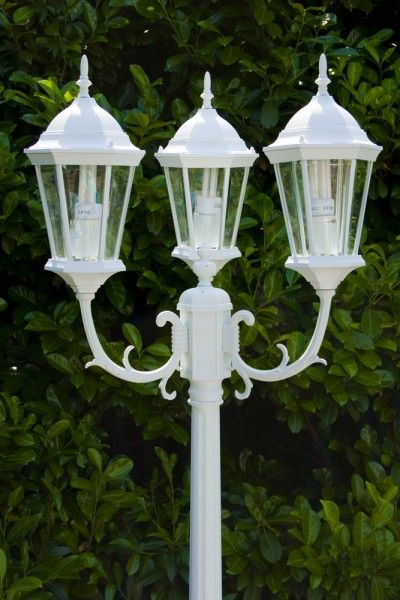 Gartenlaterne Kandelaber Aussenlampe Wegeleuchte weiss