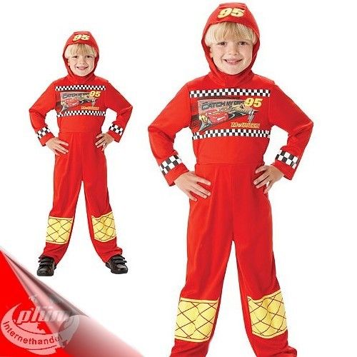 CARS Lightning McQueen Kostuem Overall Haube Rennfahrer 3 4 J ca 92 98