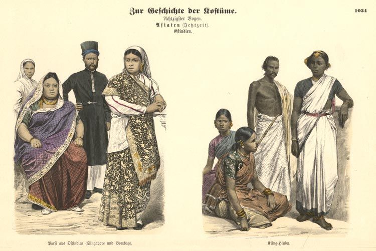 der Kostüme OSTINDIEN HINDU MUHAM MÜNCHENER BILDERBOGEN 101