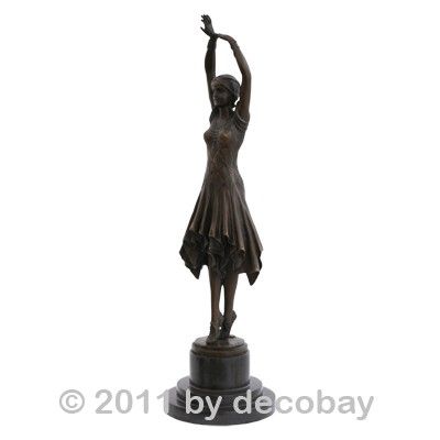 tanzende Frauen Figur Ballett Art Deco Bronze Tänzerin Skulptur