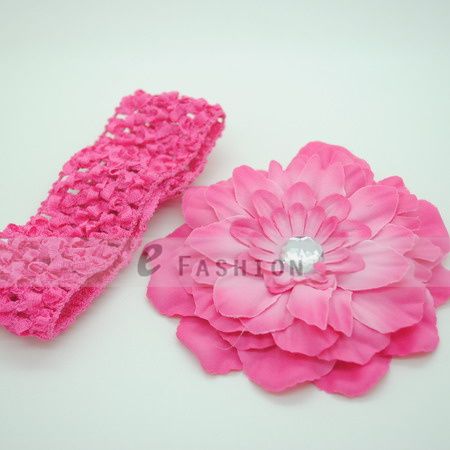 Kinder Stirnband mit Blume Baby Haarband Mädchen Jungen weiß pink