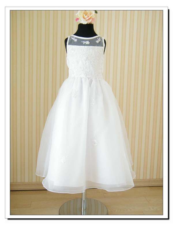 Blumenmädchenkleid Festkleid Blumenkinder Weiss 112 142