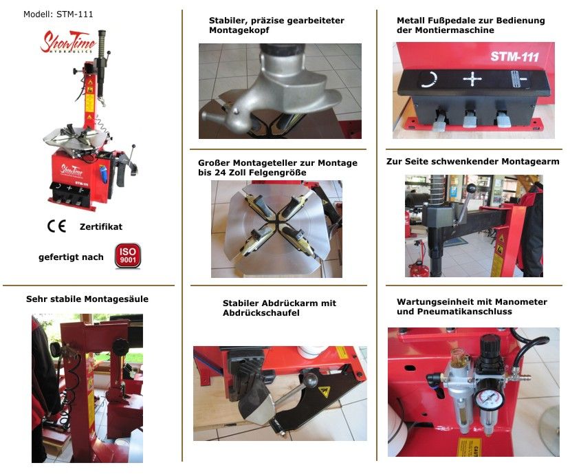 STM 111 Reifenmontiermaschine für PKW, Kleintransporter und