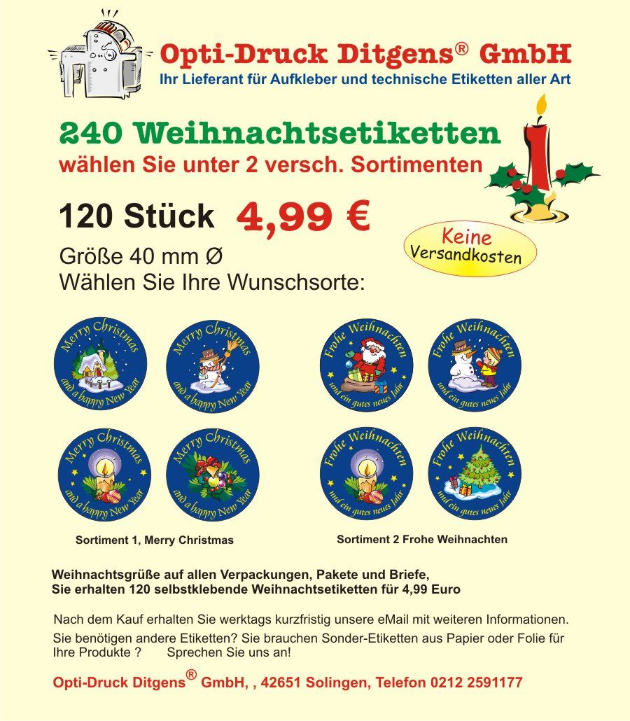 120 Weihnachtsetiketten Geschenkaufkleber Frohes Fest   Merry