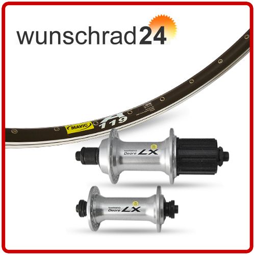 Laufradsatz Cross 28 Shimano Deore LX 660 Silber, Mavic A 119 Schwarz