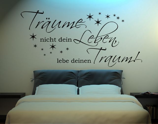 WA 114 Wandtattoo Wandaufkleber Spruch Träume nicht dein Leben