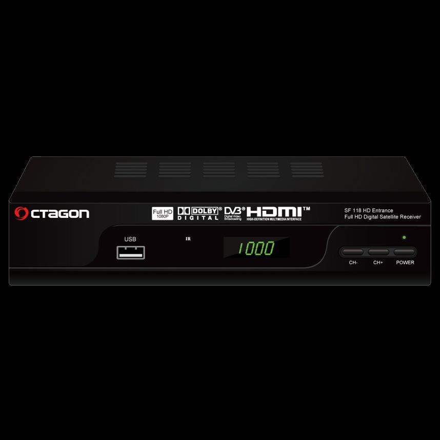 Octagon SF 118 Full HD Entrance Sat USB Receiver inkl. HDMI Kabel