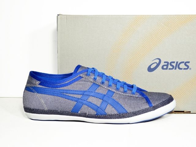 ASICS FREIZEIT SCHUHE SNEAKER BIKU CV 42,5 US 9 GRAU BLAU WEIß