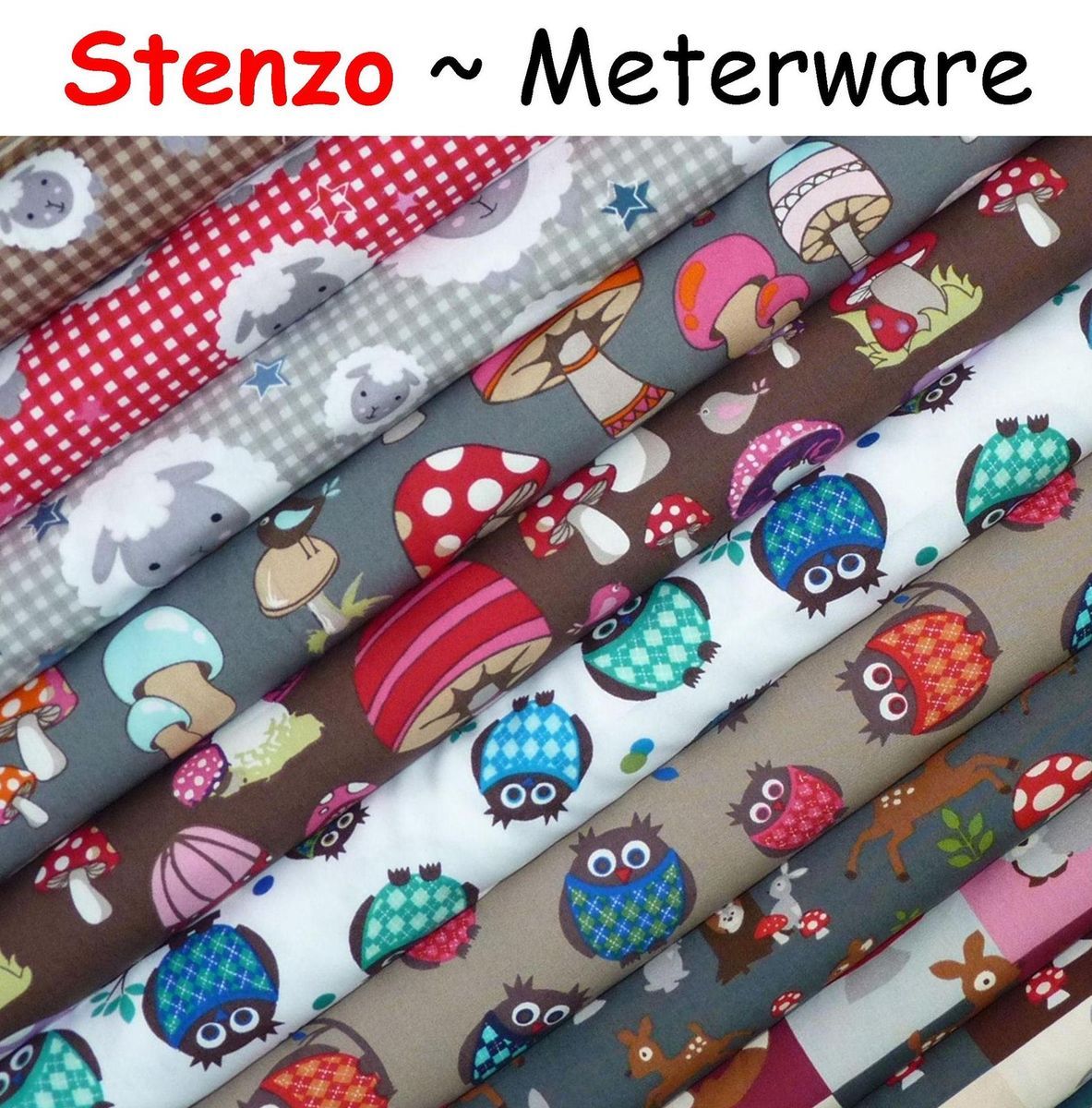 Stenzo Winter Baumwollstoff Meterware Stoff Patchwork Kinderstoff