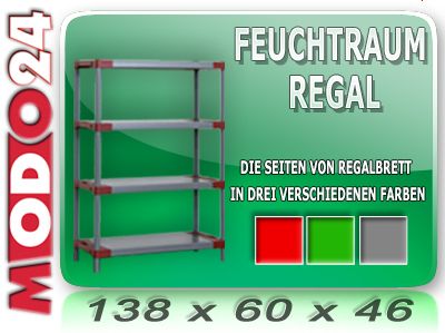 Steckregal Kunststoff Kellerregal Kunststoffregal 138x60x46 4 Böden