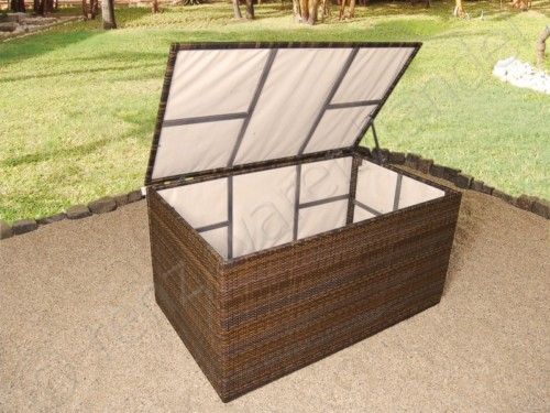 Grosse Auflagenbox Gartentruhe Kissenbox Polyrattan Kunstrattan Box