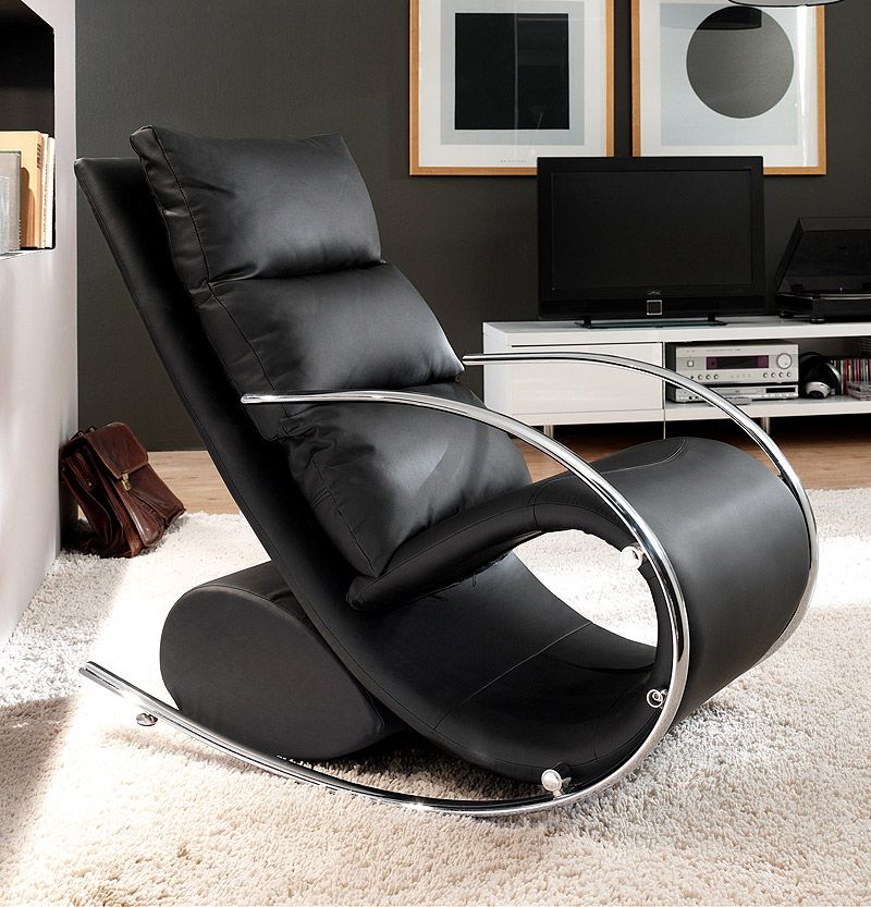 TOP* Design Relaxsessel Fernsehsessel Loungesessel Kunstleder schwarz