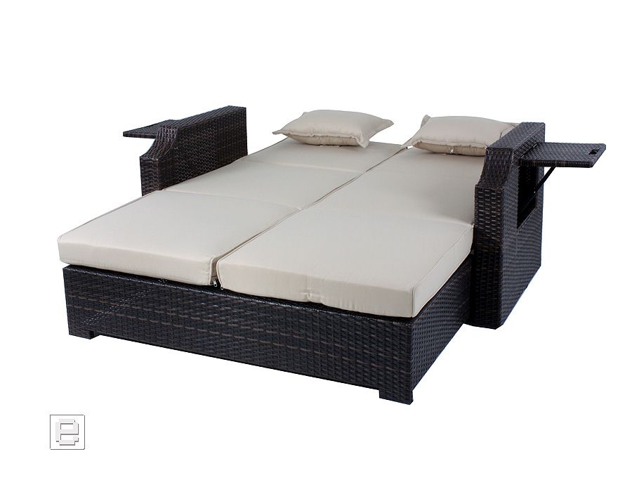 NEU* 2 Sitzer Rattan Lounge Funktionssofa Schlafsofa Gartenmöbel