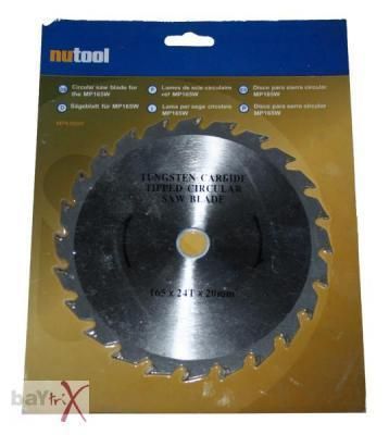 Nutool Kreissägeblatt Kreissäge 165 mm Z=24 Holz NEU