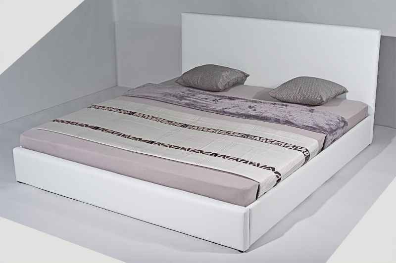 Design Leder Tex Bett 160 x 200 Lederbett Betten weiss