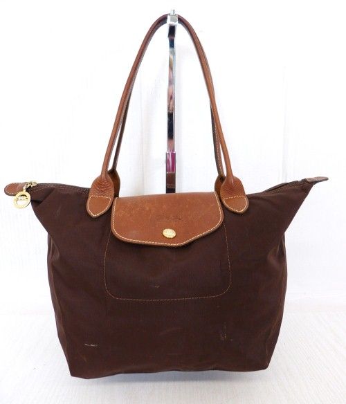 LONGCHAMP LEDER SCHULTERTASCHE TASCHE LE PLIAGE SHOPPING braun   LUXUS