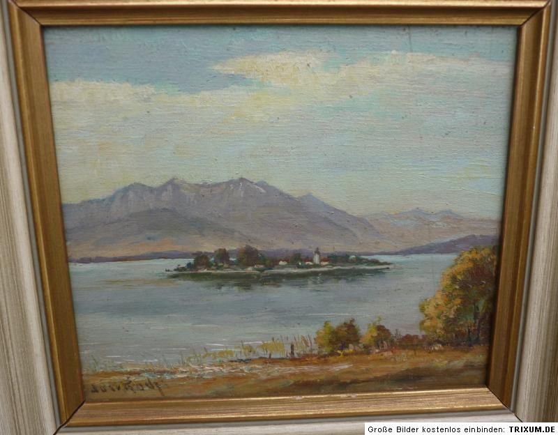 Gemälde Öl a. Sperrholz Josef Koch Chiemsee 1961 painting