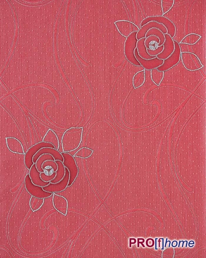 Sexy Floral Blumen Tapete Rosen Rot Silber 014 26 EDEM