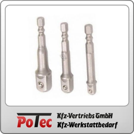 3x Adapter Set Stecknuss Halter f Ratsche Knarre Vierkant mit Kugel 1