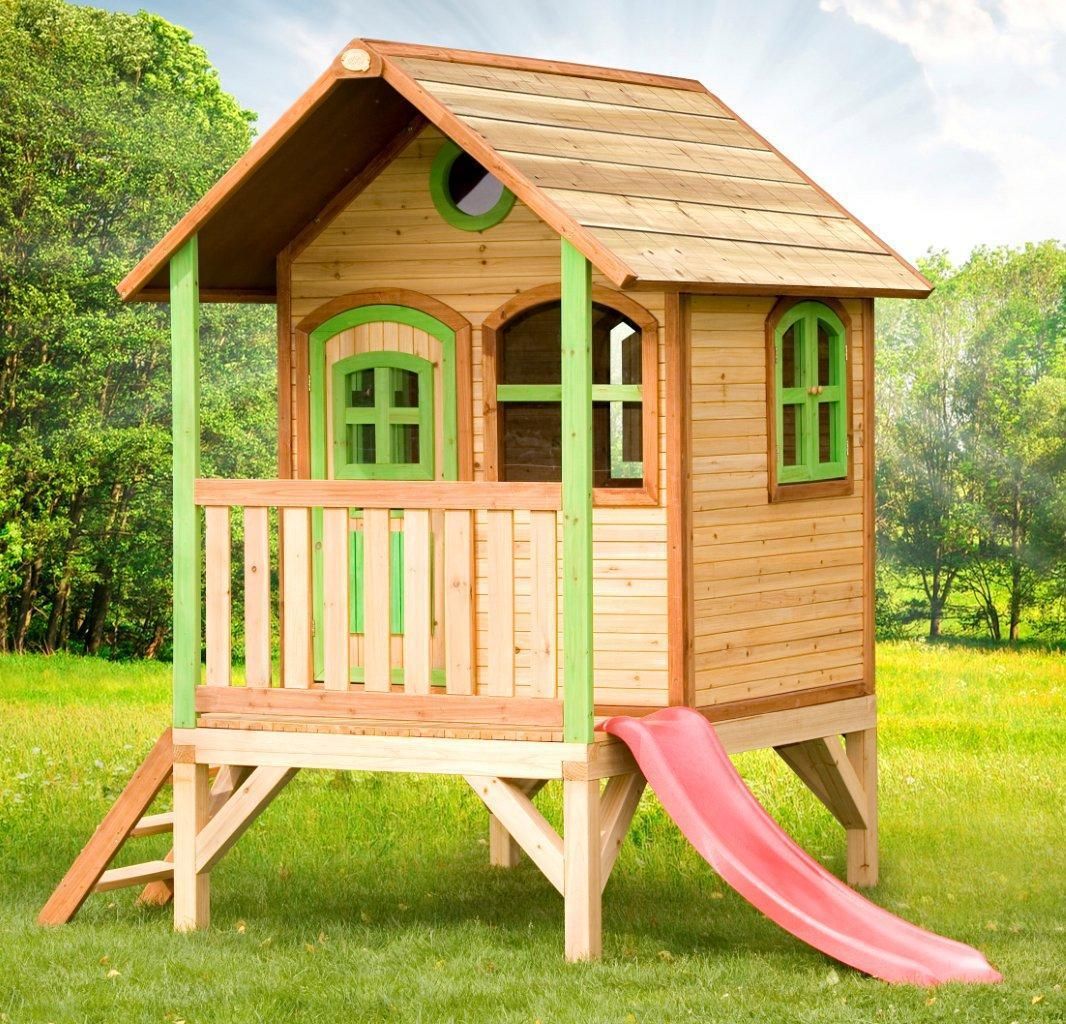 Axi Holz Spielhaus Tom Kinderspielhaus Garten 285cm x 187cm x 230cm