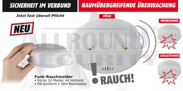 6er SET Funk Rauchmelder Brandmelder Funkrauchmelder RM 210RF 433MHz