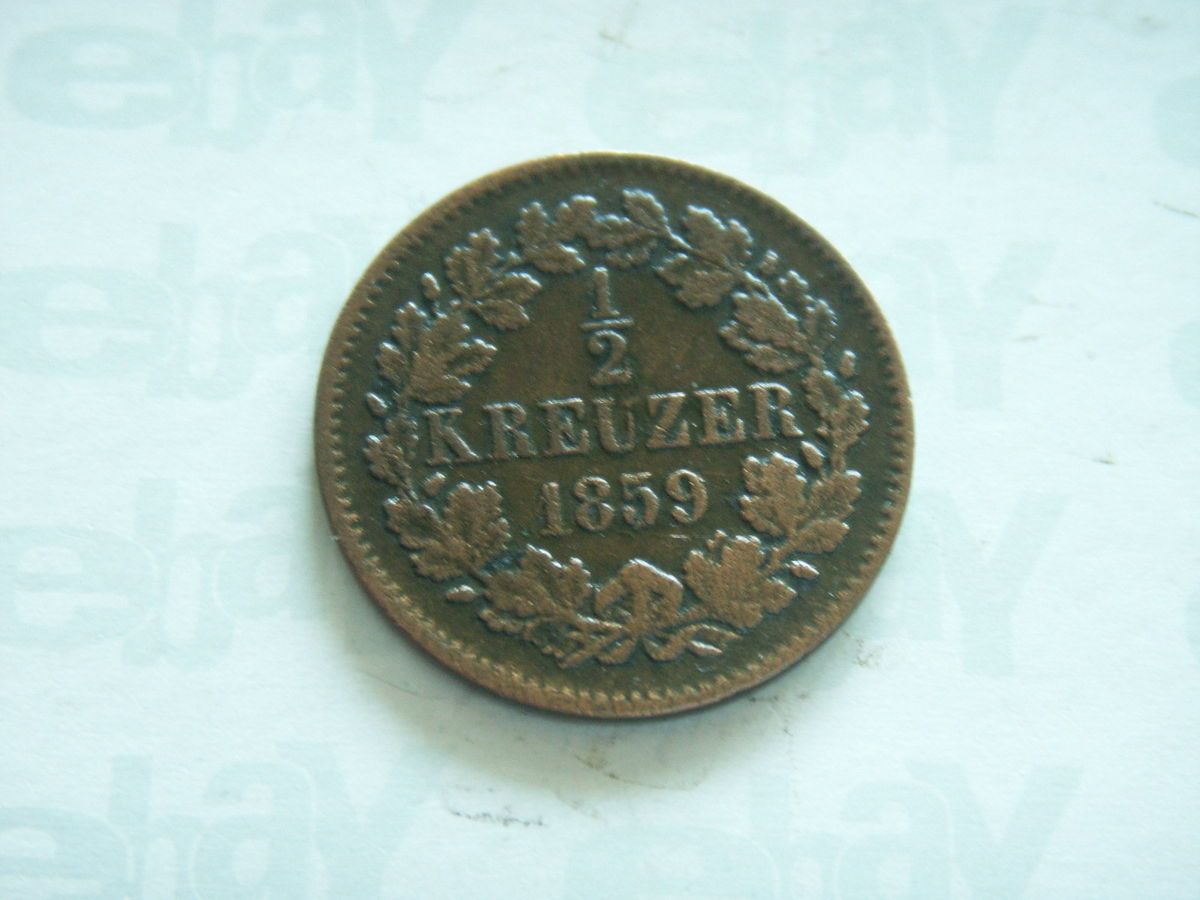 213   Baden   1/2 Kreuzer   1859