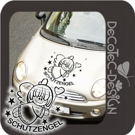 A223  Schutzengel Sterne Auto Aufkleber Motorhaube Engel