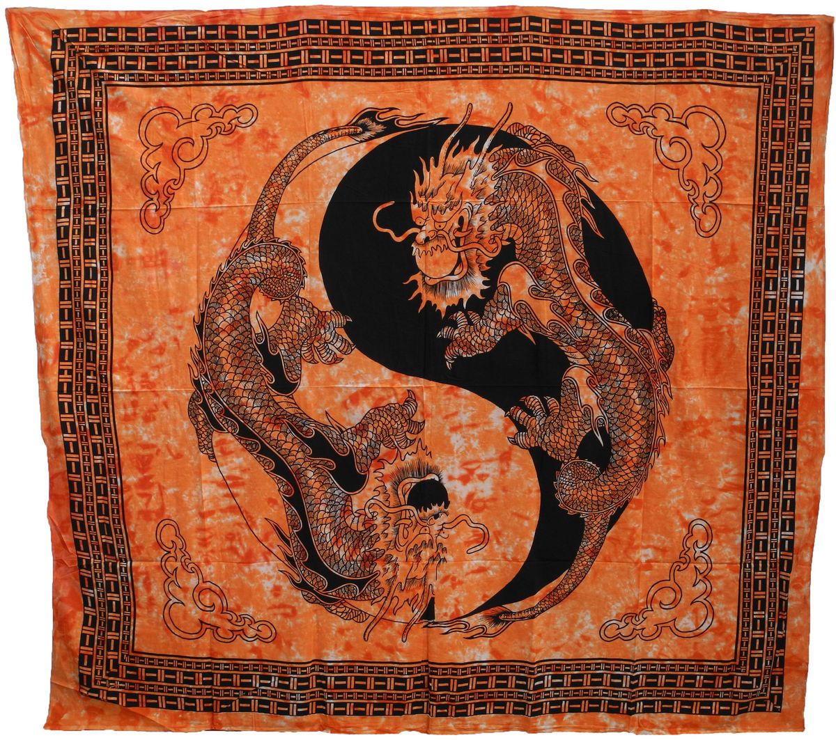 Überwurf Decke Indien Drachen Ying Yang Motiv Nr.215