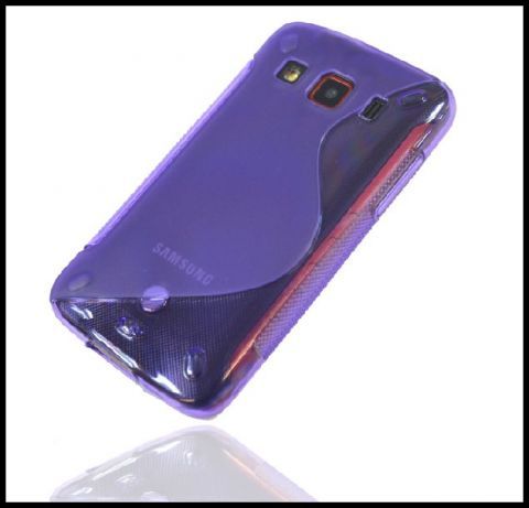 Rubber Case Lila Samsung S 5690 Galaxy Xcover Handy Tasche Schutz