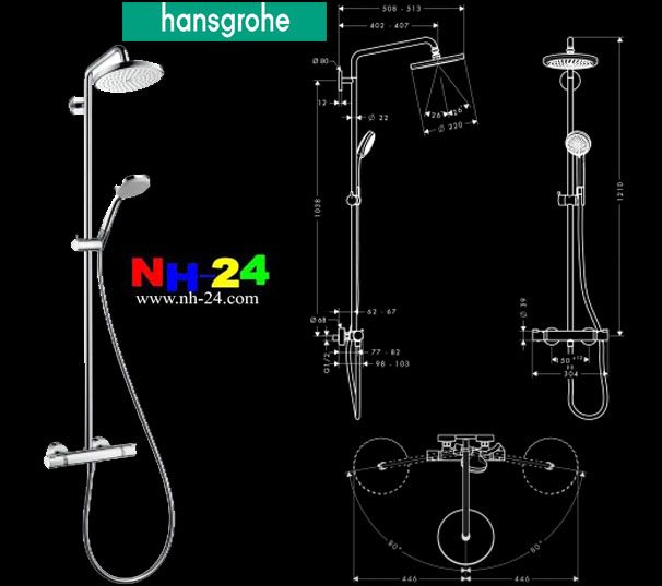 HANSGROHE Thermostat Showerpipe Croma 220 mm Hans Grohe Dusche