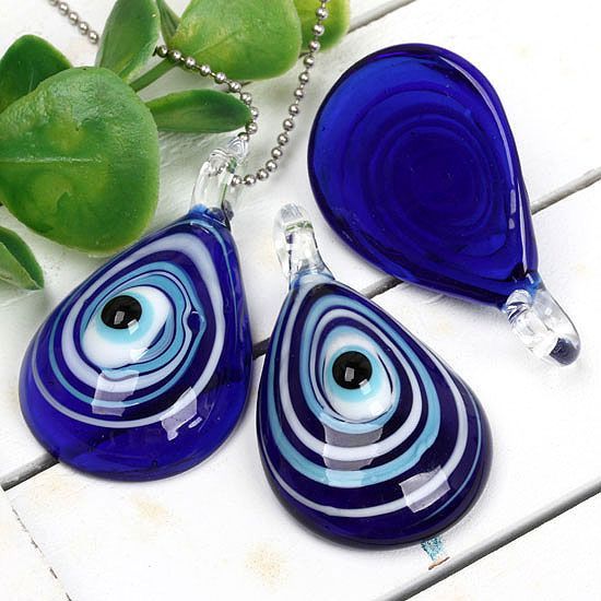 Stück Blau Auge Lampwork Glas Perle Anhänger Pendant Schmuck,100%