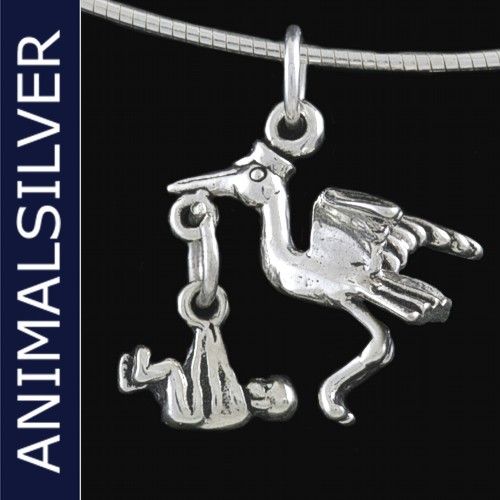 ANIMALSILVER Anhänger Klapperstorch Silber / A SI 0324