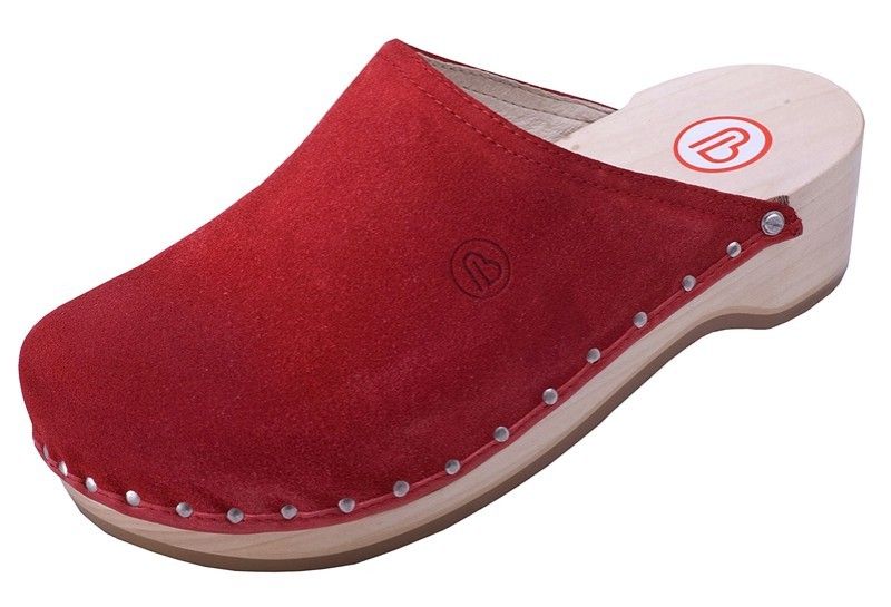 NEU Berkemann Velours Toeffler CLOGS Damenschuhe Rot