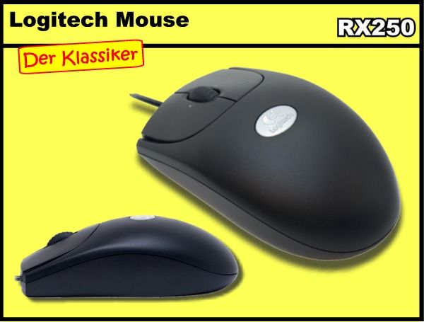 LOGITECH MOUSE RX250 MAUS SCHWARZ USB 1000 DPI KABEL