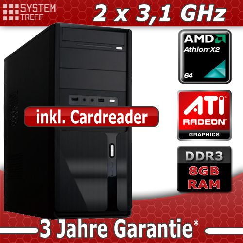 Aufrüst PC AMD Athon II X2 255 8GB DDR3 Radeon HD 3000 MSI Mainboard