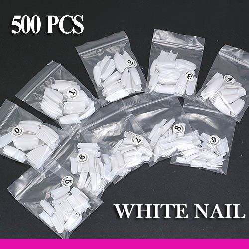 500 x Weisse Künstliche Franch Fingernägel Tips Set Neu